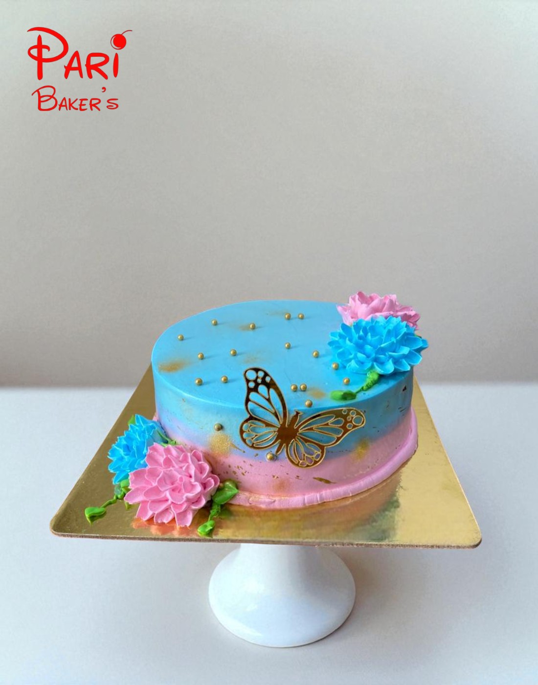 floral with golden butterfly cake floral with golden butterfly cake