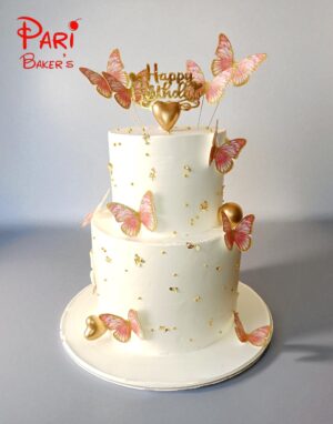 elegant 2 tier butterfly cake