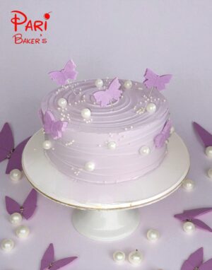 elegant purple butterfly cake