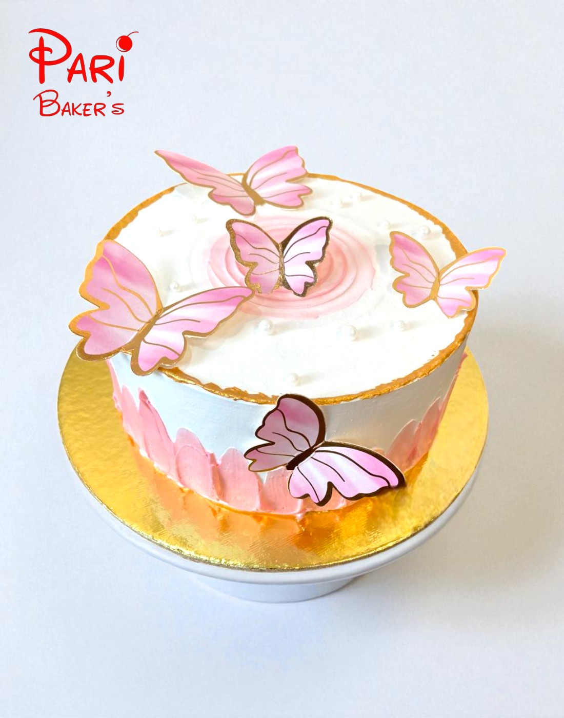 elegant white & pink butterfly cake elegant white & pink butterfly cake