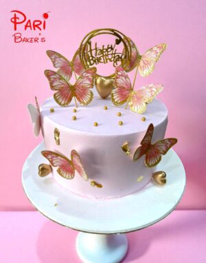 white butterfly cake