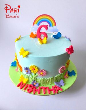floral yellow butterfly cake