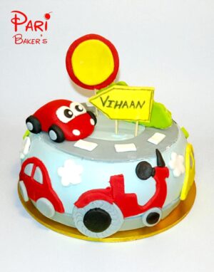 car scooter cutout cake