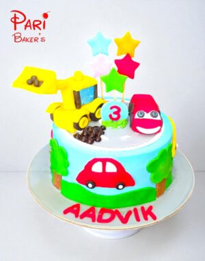 construction & car cake