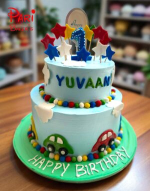 1st birthday beautiful car cake