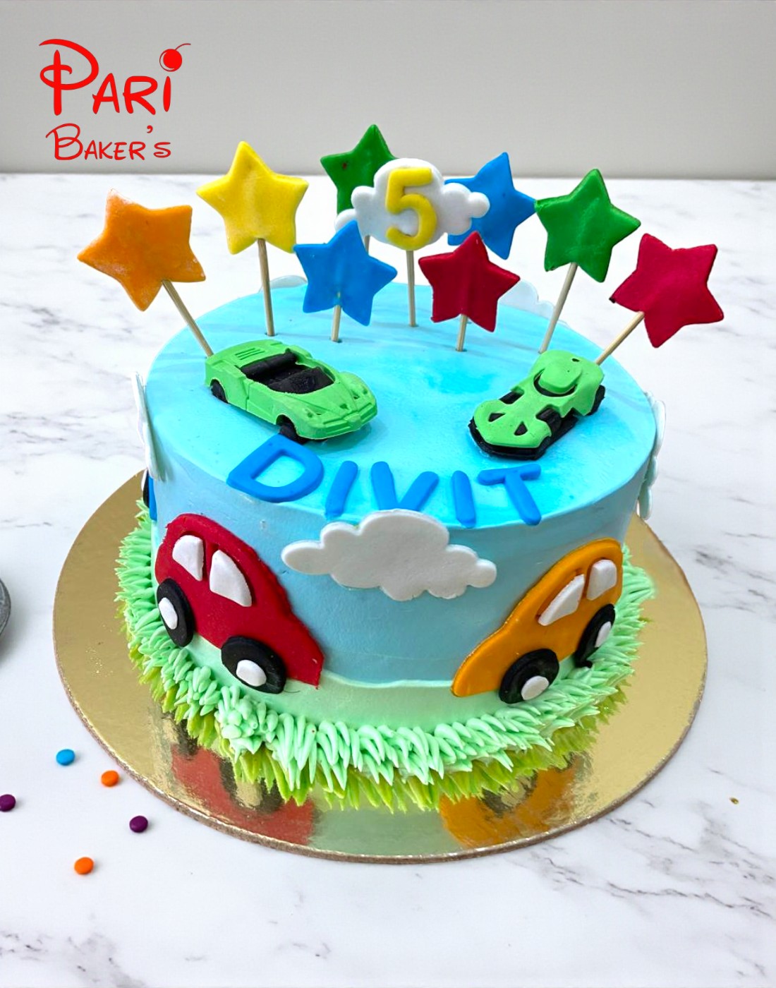 elegant cars & star cake elegant cars & star cake