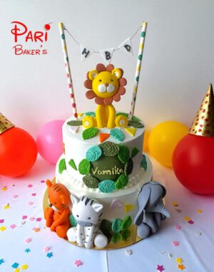 cute animal theme cake