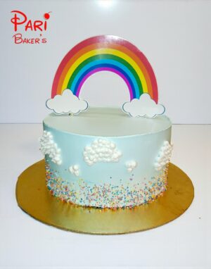 rainbow cutout cake