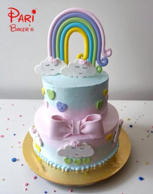 decent 2 tier rainbow cake